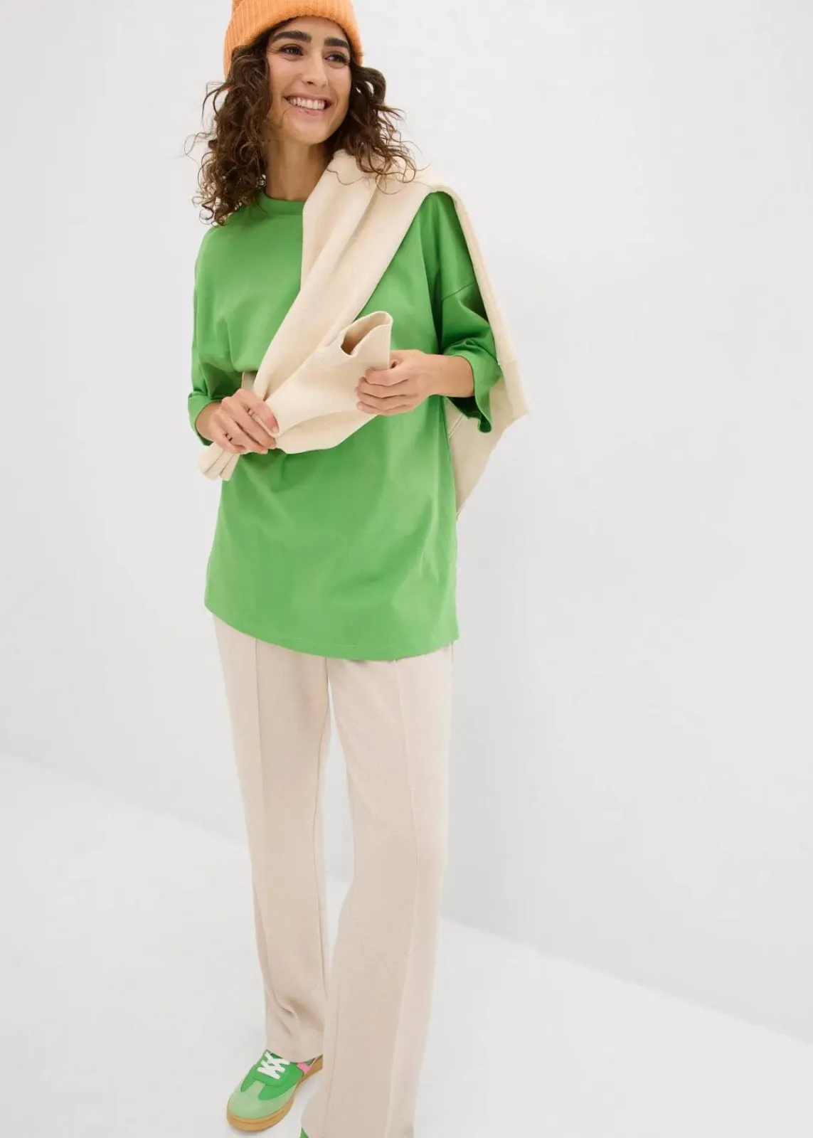 bonprix Shirts & Tops|Zweiteiler & Sets^Longshirt aus Interlock kleegrün