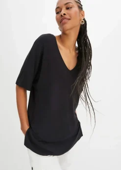 bonprix Shirts & Tops^Long-Shirt aus nachhaltigem Viskose-Mix schwarz