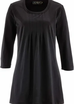 bonprix Shirts & Tops^Longshirt aus reiner Baumwolle schwarz