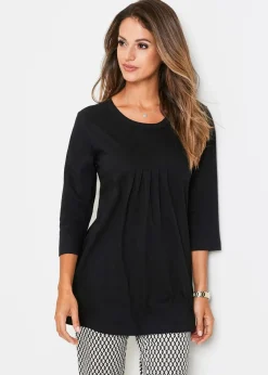 bonprix Shirts & Tops^Longshirt aus reiner Baumwolle schwarz
