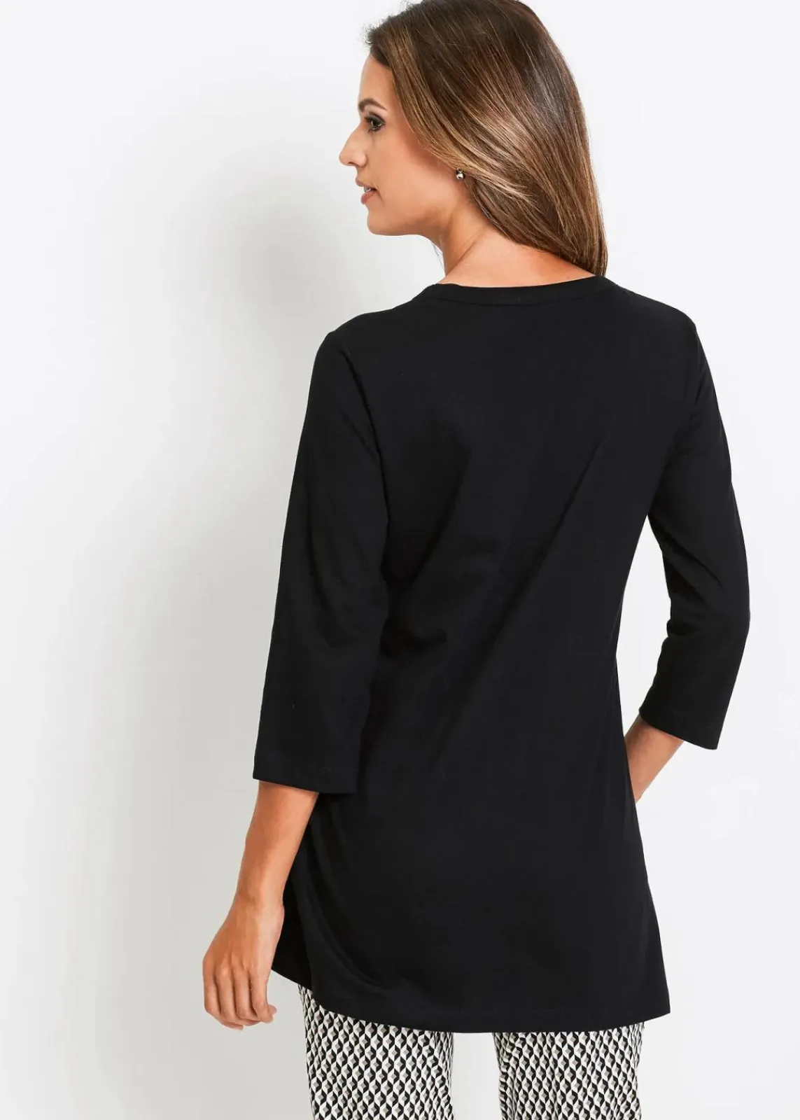 bonprix Shirts & Tops^Longshirt aus reiner Baumwolle schwarz