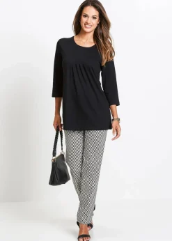 bonprix Shirts & Tops^Longshirt aus reiner Baumwolle schwarz
