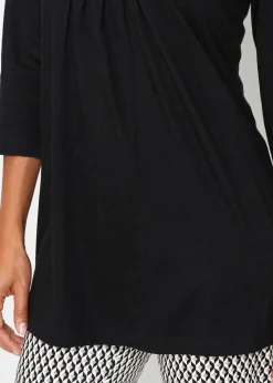 bonprix Shirts & Tops^Longshirt aus reiner Baumwolle schwarz