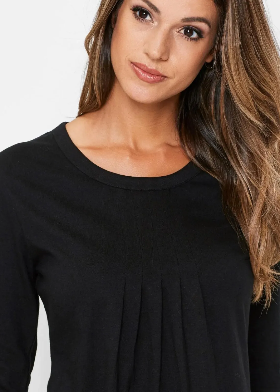 bonprix Shirts & Tops^Longshirt aus reiner Baumwolle schwarz