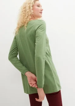 bonprix Shirts & Tops^Longshirt aus reiner Baumwolle farngrün