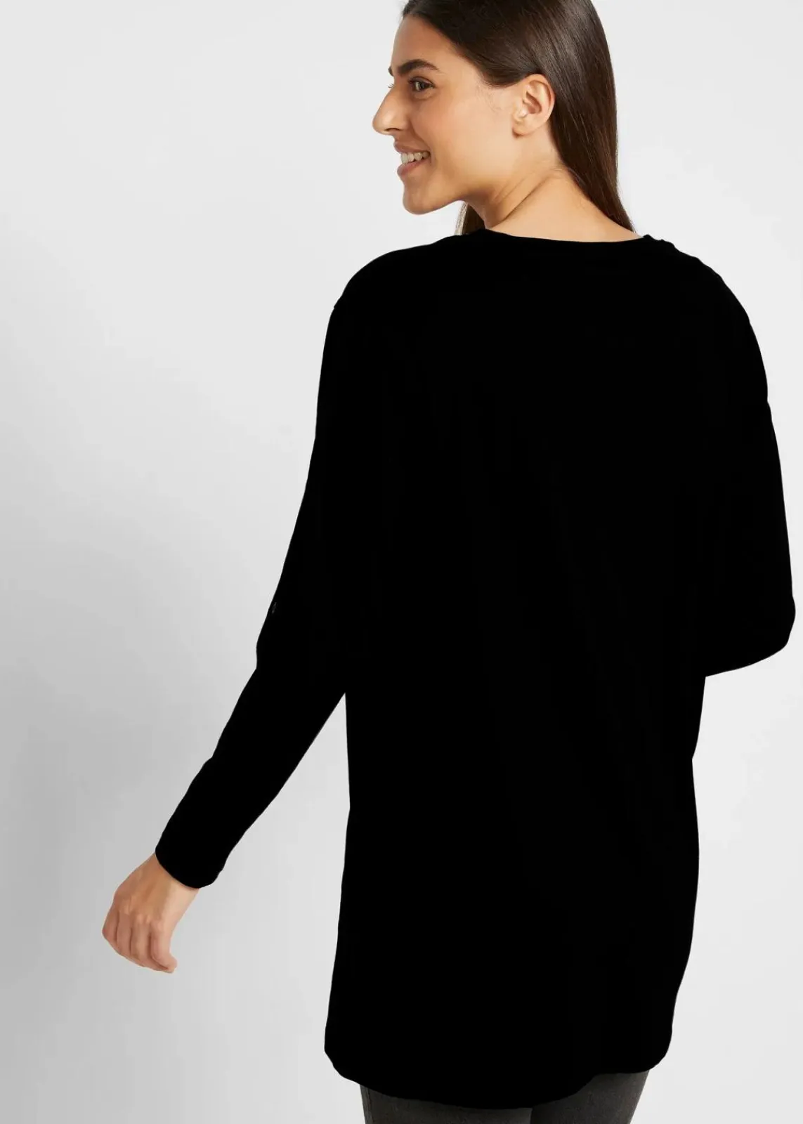 bonprix Shirts & Tops^Longshirt aus reiner Baumwolle schwarz