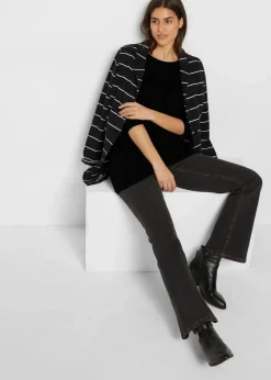 bonprix Shirts & Tops^Longshirt aus reiner Baumwolle schwarz