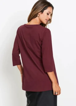 bonprix Shirts & Tops^Longshirt aus reiner Baumwolle ahornrot
