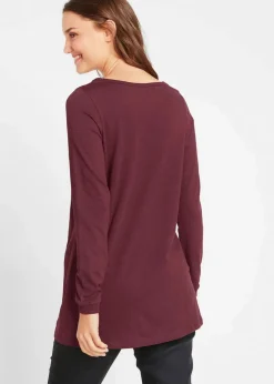 bonprix Shirts & Tops^Longshirt aus reiner Baumwolle ahornrot