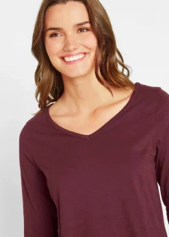 bonprix Shirts & Tops^Longshirt aus reiner Baumwolle ahornrot