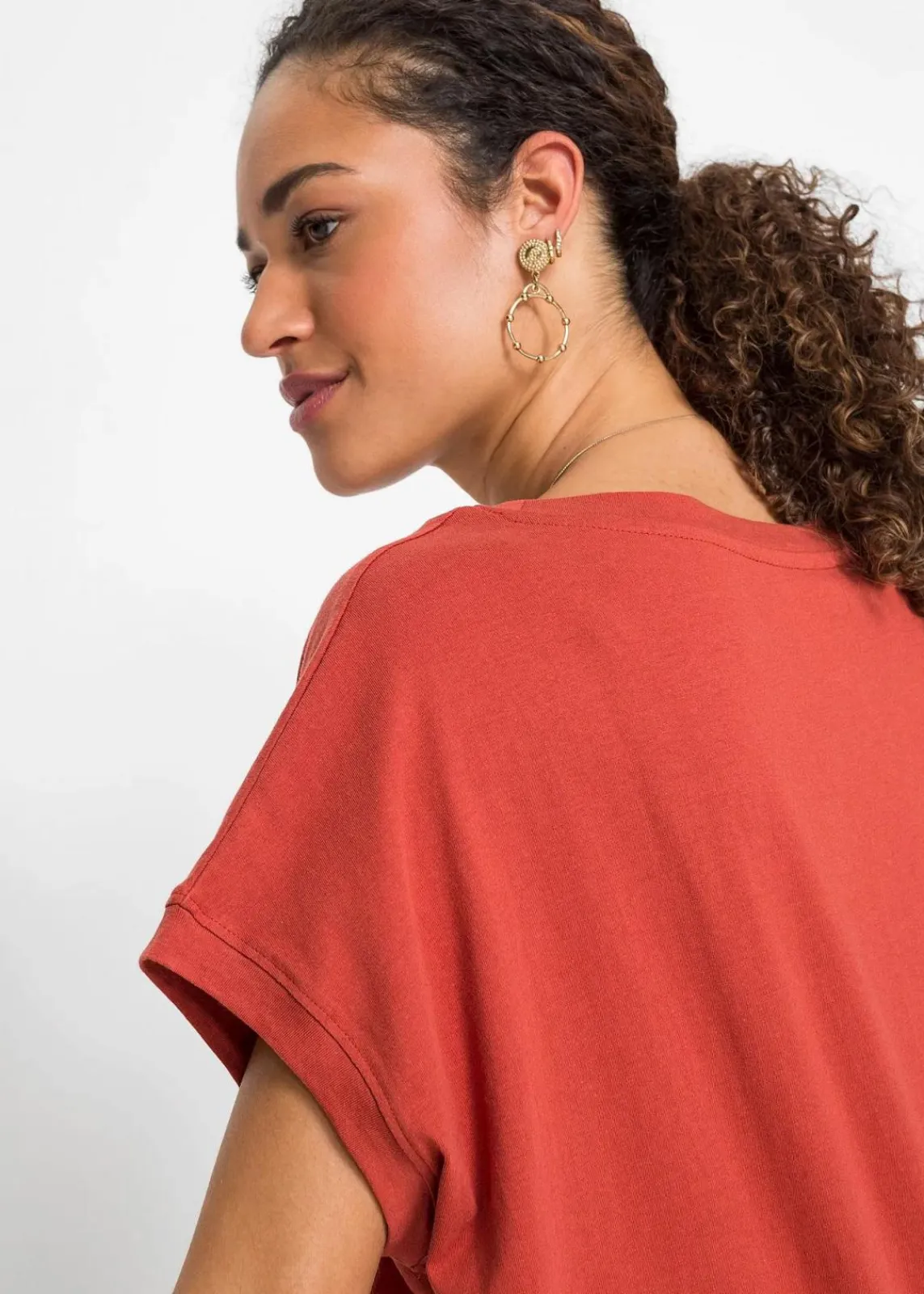 bonprix Shirts & Tops^Longshirt aus reiner Baumwolle karminrot