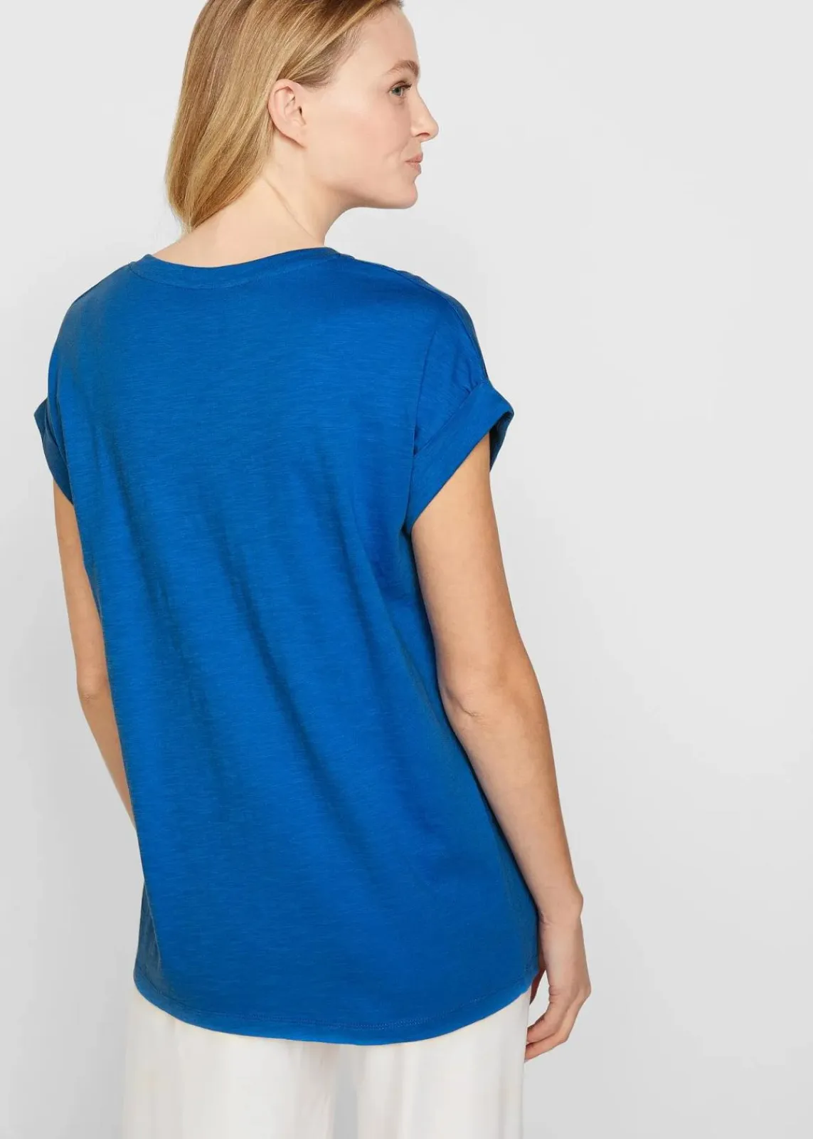 bonprix Shirts & Tops|Basics^Longshirt aus reiner Bio-Baumwolle (2er Pack) blau + weiß