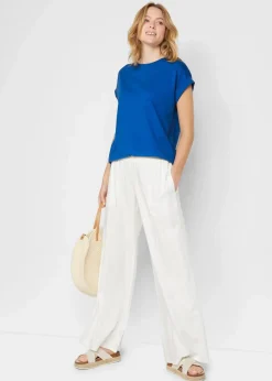 bonprix Shirts & Tops|Basics^Longshirt aus reiner Bio-Baumwolle (2er Pack) blau + weiß