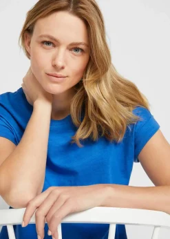 bonprix Shirts & Tops|Basics^Longshirt aus reiner Bio-Baumwolle (2er Pack) blau + weiß