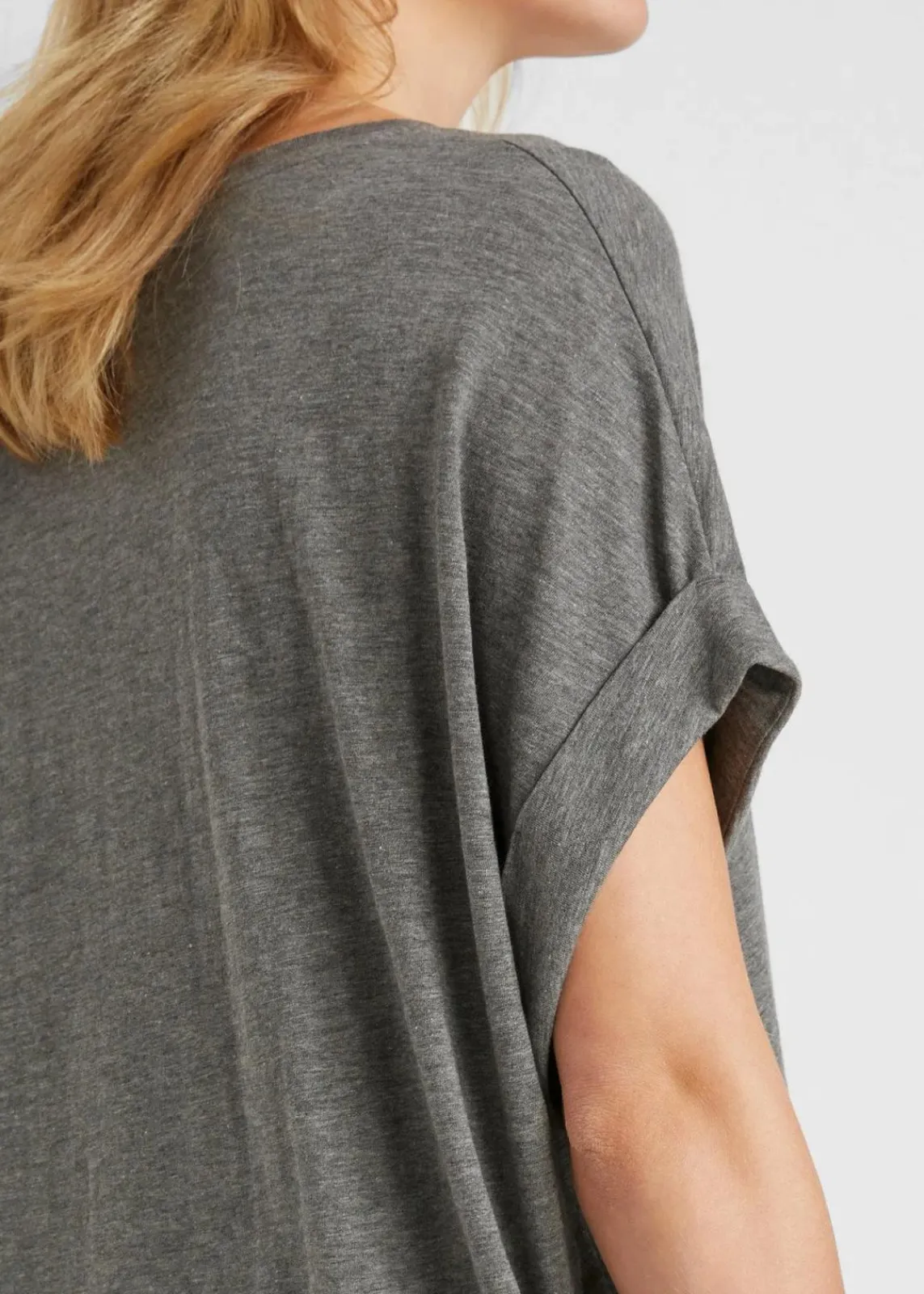 bonprix Shirts & Tops|Basics^Longshirt aus reiner Bio-Baumwolle (2er Pack) grau meliert + schwarz