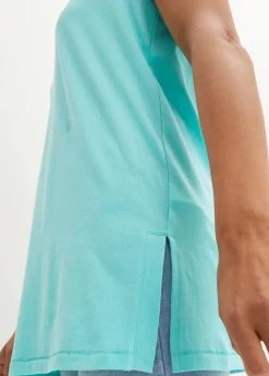 bonprix Shirts & Tops|Nachhaltigere Materialien^Longshirt aus reiner Bio-Baumwolle pazifikgrün bedruckt
