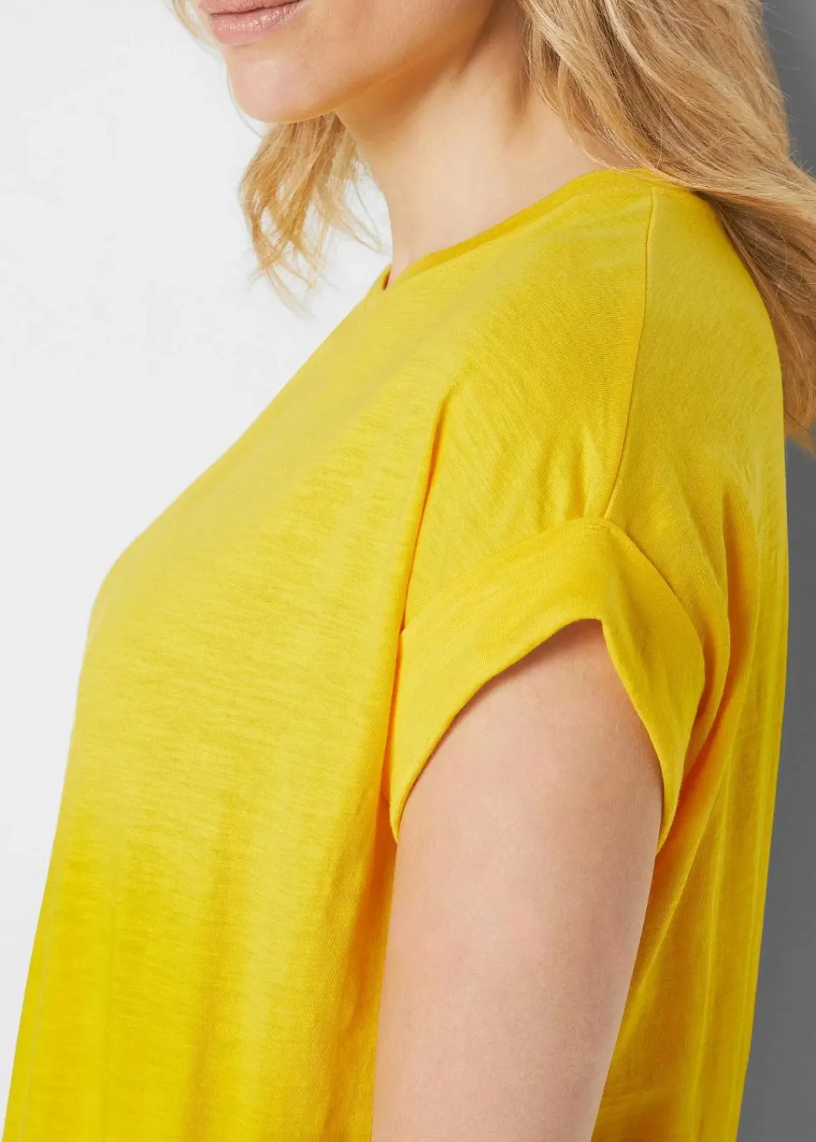 bonprix Shirts & Tops|Basics^Longshirt aus reiner Bio-Baumwolle (2er Pack) narzissengelb / schwarz