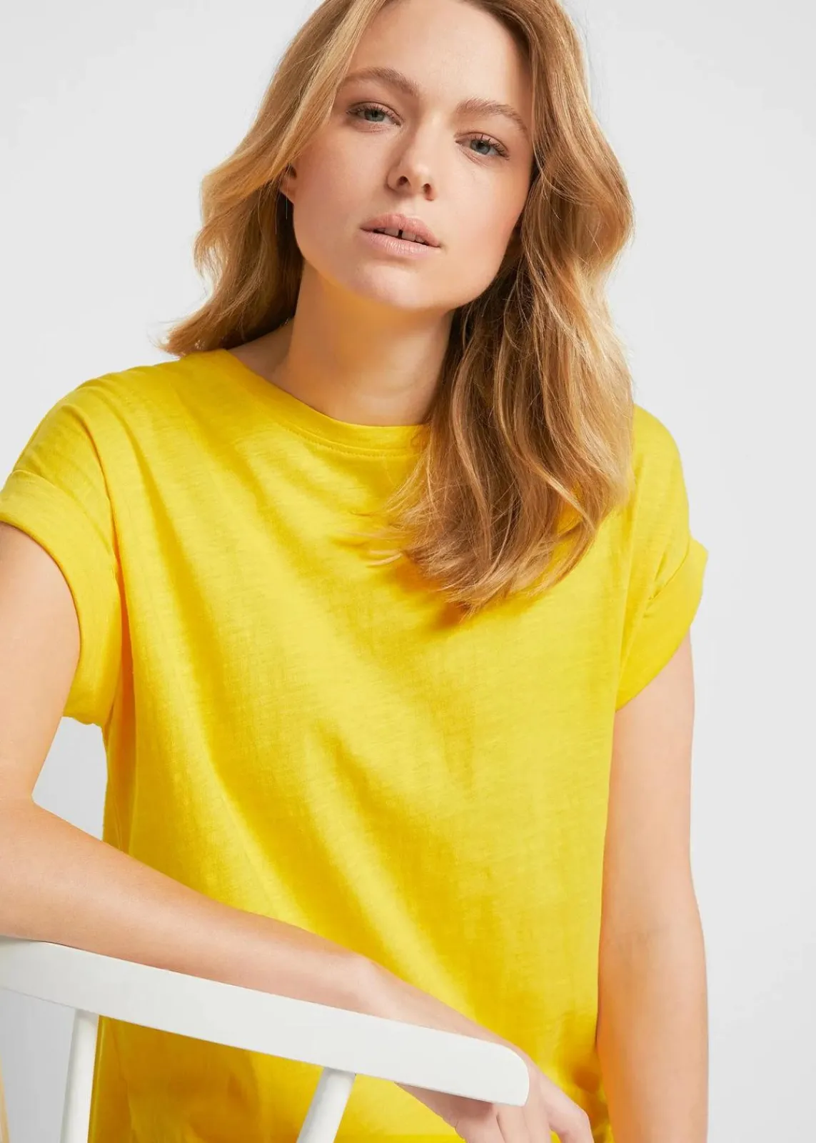 bonprix Shirts & Tops|Basics^Longshirt aus reiner Bio-Baumwolle (2er Pack) narzissengelb / schwarz