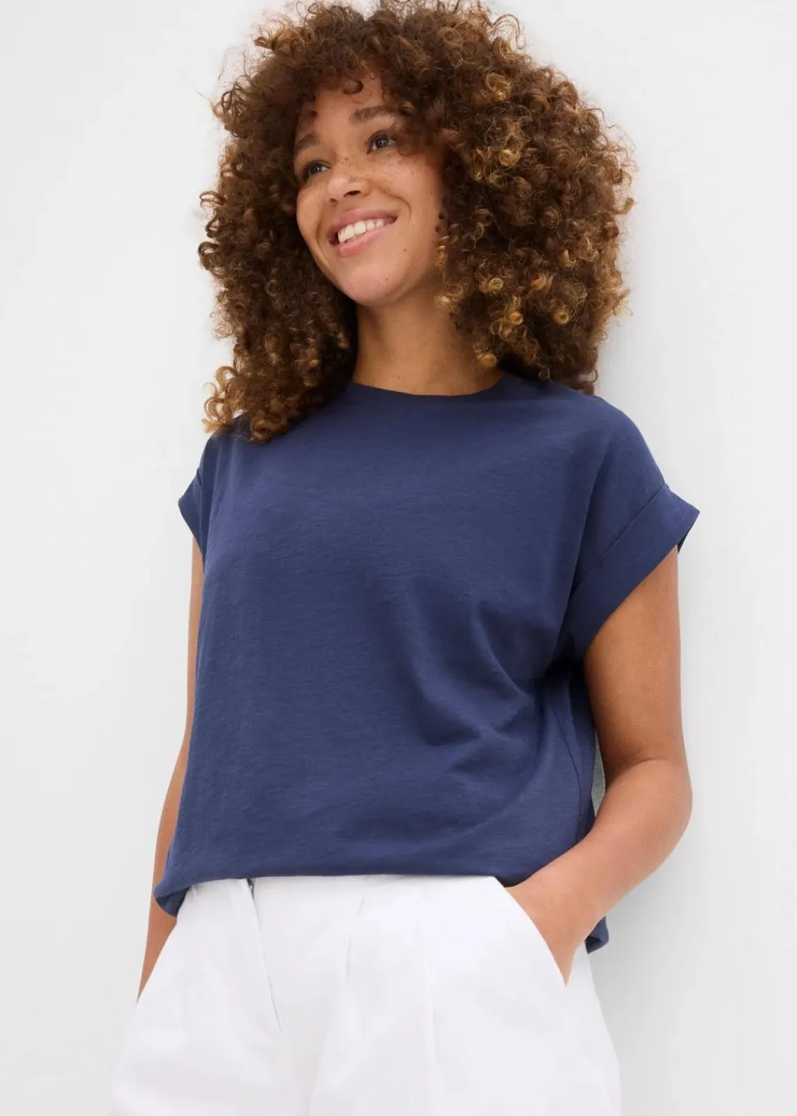 bonprix Shirts & Tops|Basics^Longshirt aus reiner Bio-Baumwolle (2er Pack) perlgrün/dunkelblau