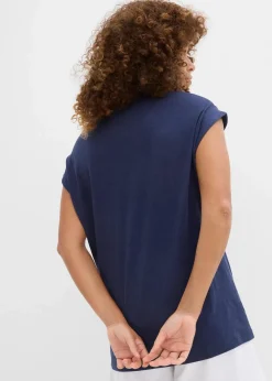 bonprix Shirts & Tops|Basics^Longshirt aus reiner Bio-Baumwolle (2er Pack) perlgrün/dunkelblau