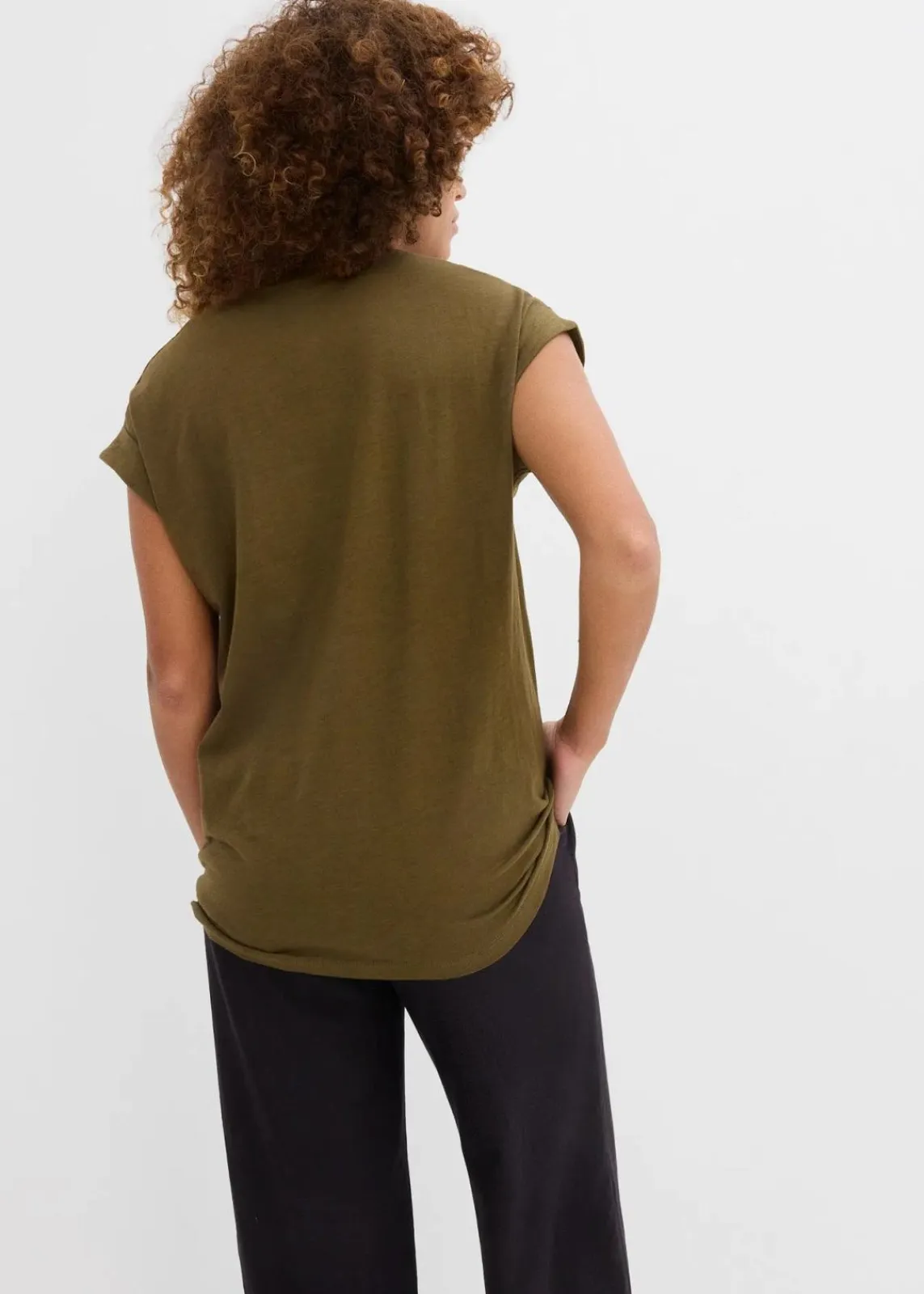 bonprix Bekleidung·Röcke|Nachhaltigere Materialien^Longshirt aus reiner Bio-Baumwolle (2er Pack) erdoliv/wollweiß