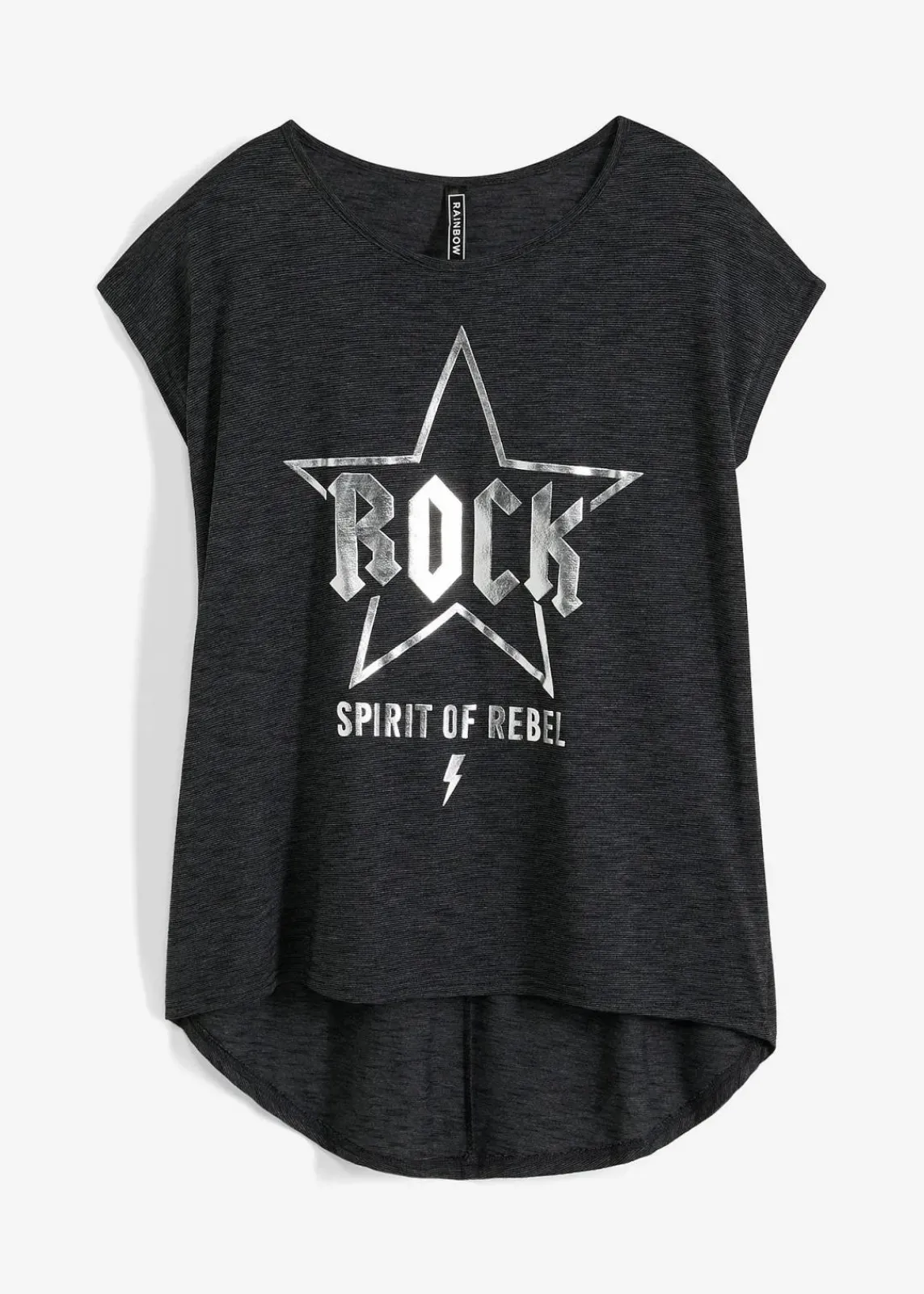 bonprix Shirts & Tops^Longshirt aus softem Viskose-Mix schwarz bedruckt