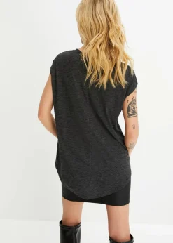 bonprix Shirts & Tops^Longshirt aus softem Viskose-Mix schwarz bedruckt