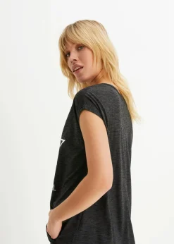 bonprix Shirts & Tops^Longshirt aus softem Viskose-Mix schwarz bedruckt