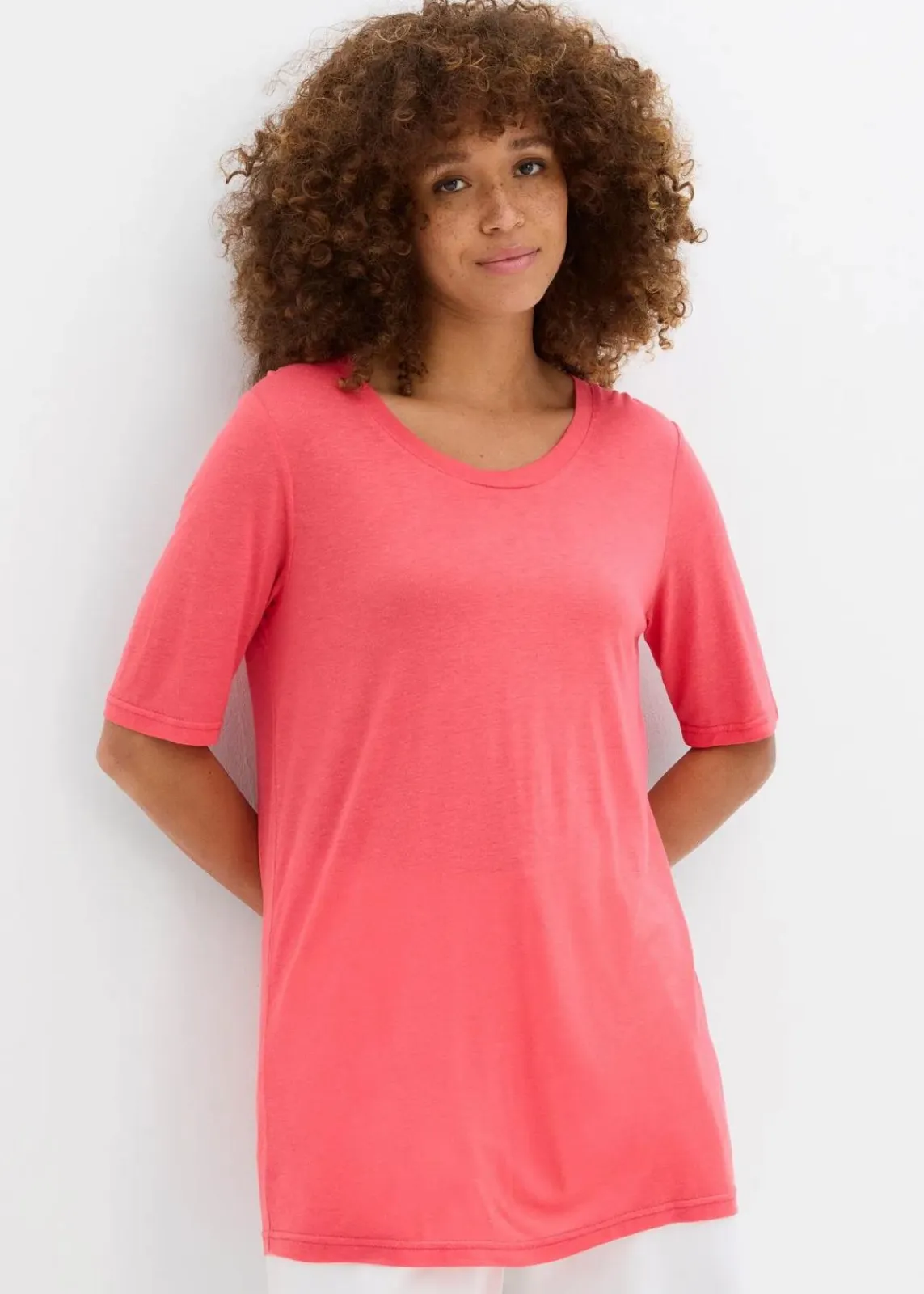 bonprix Bekleidung·Röcke|Basics^Longshirt aus softer Viskose paradiespink