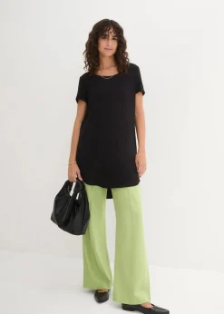 bonprix Bekleidung·Röcke|Nachhaltigere Materialien^Longshirt aus softer Viskose schwarz