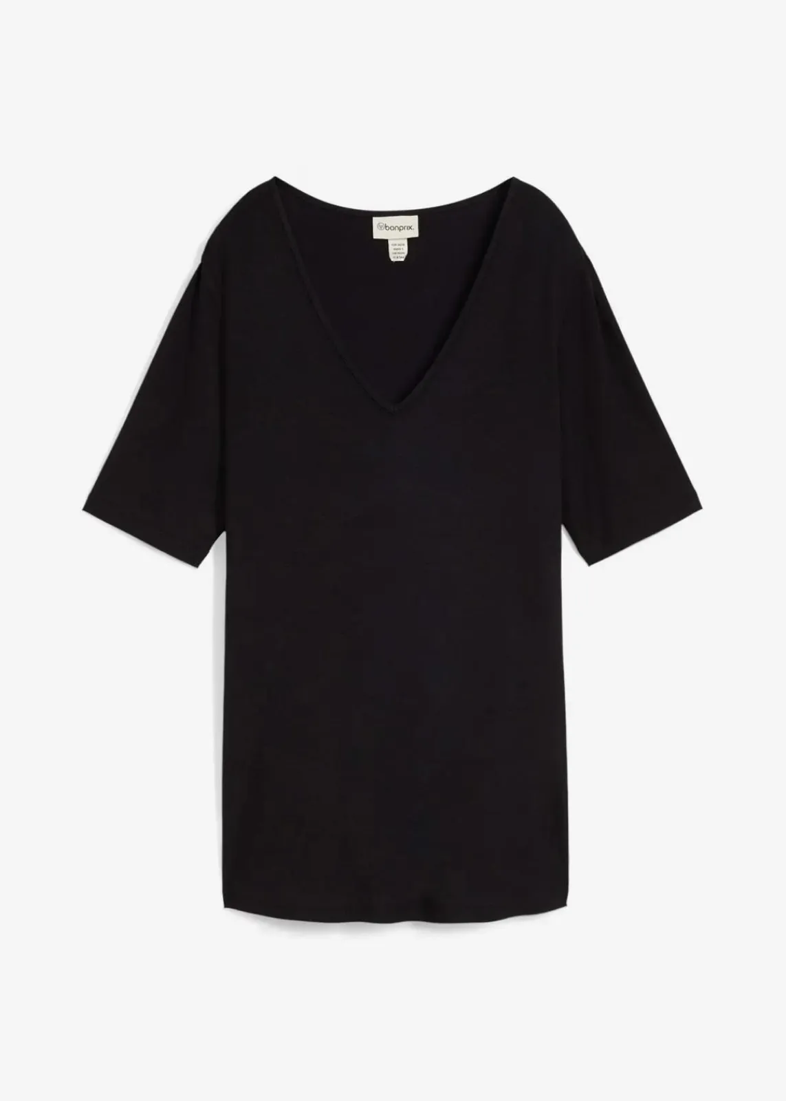 bonprix Bekleidung·Röcke|Basics^Longshirt aus softer Viskose schwarz