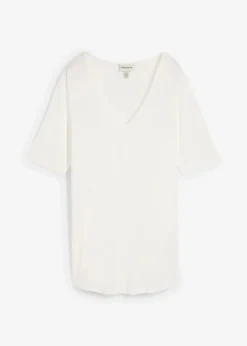bonprix Nachhaltigere Materialien|Shirts & Tops^Longshirt aus softer Viskose wollweiß