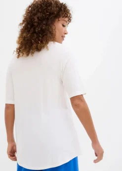 bonprix Nachhaltigere Materialien|Shirts & Tops^Longshirt aus softer Viskose wollweiß