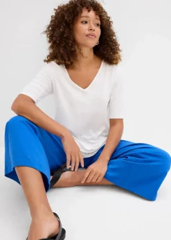 bonprix Nachhaltigere Materialien|Shirts & Tops^Longshirt aus softer Viskose wollweiß