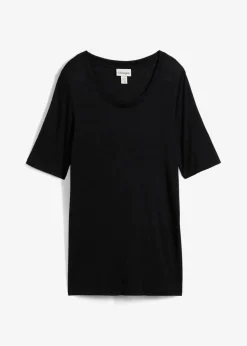 bonprix Shirts & Tops|Basics^Longshirt aus softer Viskose schwarz