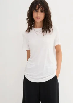 bonprix Nachhaltigere Materialien|Shirts & Tops^Longshirt aus softer Viskose weiß