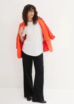 bonprix Nachhaltigere Materialien|Shirts & Tops^Longshirt aus softer Viskose weiß