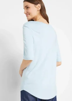 bonprix Basics|Shirts & Tops^Longshirt aus softer Viskose, 2er-Pack hellblau+dunkelblau