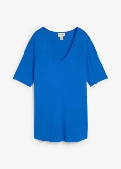 bonprix Nachhaltigere Materialien|Shirts & Tops^Longshirt aus softer Viskose arktikblau