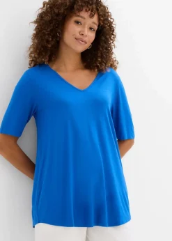 bonprix Nachhaltigere Materialien|Shirts & Tops^Longshirt aus softer Viskose arktikblau