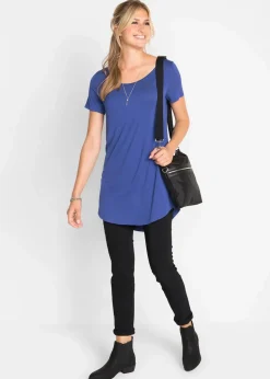 bonprix Shirts & Tops|Basics^Longshirt aus softer Viskose saphirblau