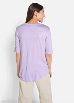 bonprix Nachhaltigere Materialien|Shirts & Tops^Longshirt aus softer Viskose, 2er-Pack zartflieder+eukalyptusgrün