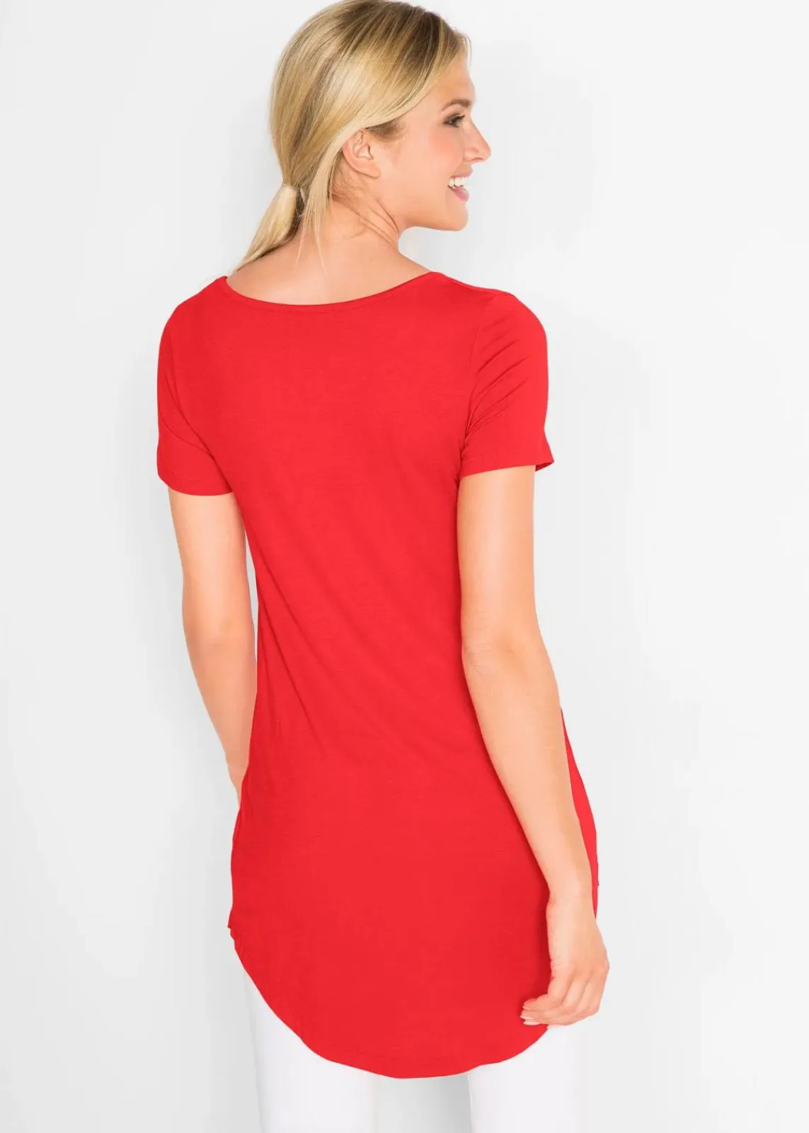 bonprix Shirts & Tops|Basics^Longshirt aus softer Viskose erdbeere
