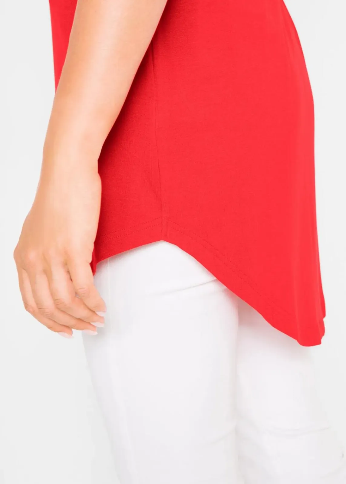 bonprix Shirts & Tops|Basics^Longshirt aus softer Viskose erdbeere