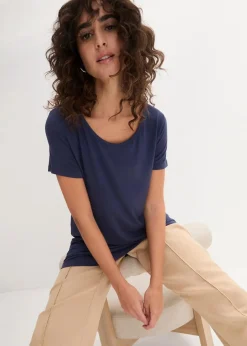 bonprix Shirts & Tops|Basics^Longshirt aus softer Viskose dunkelblau