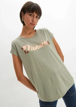 bonprix Shirts & Tops^Longshirt aus Viskose-Mix seegras bedruckt