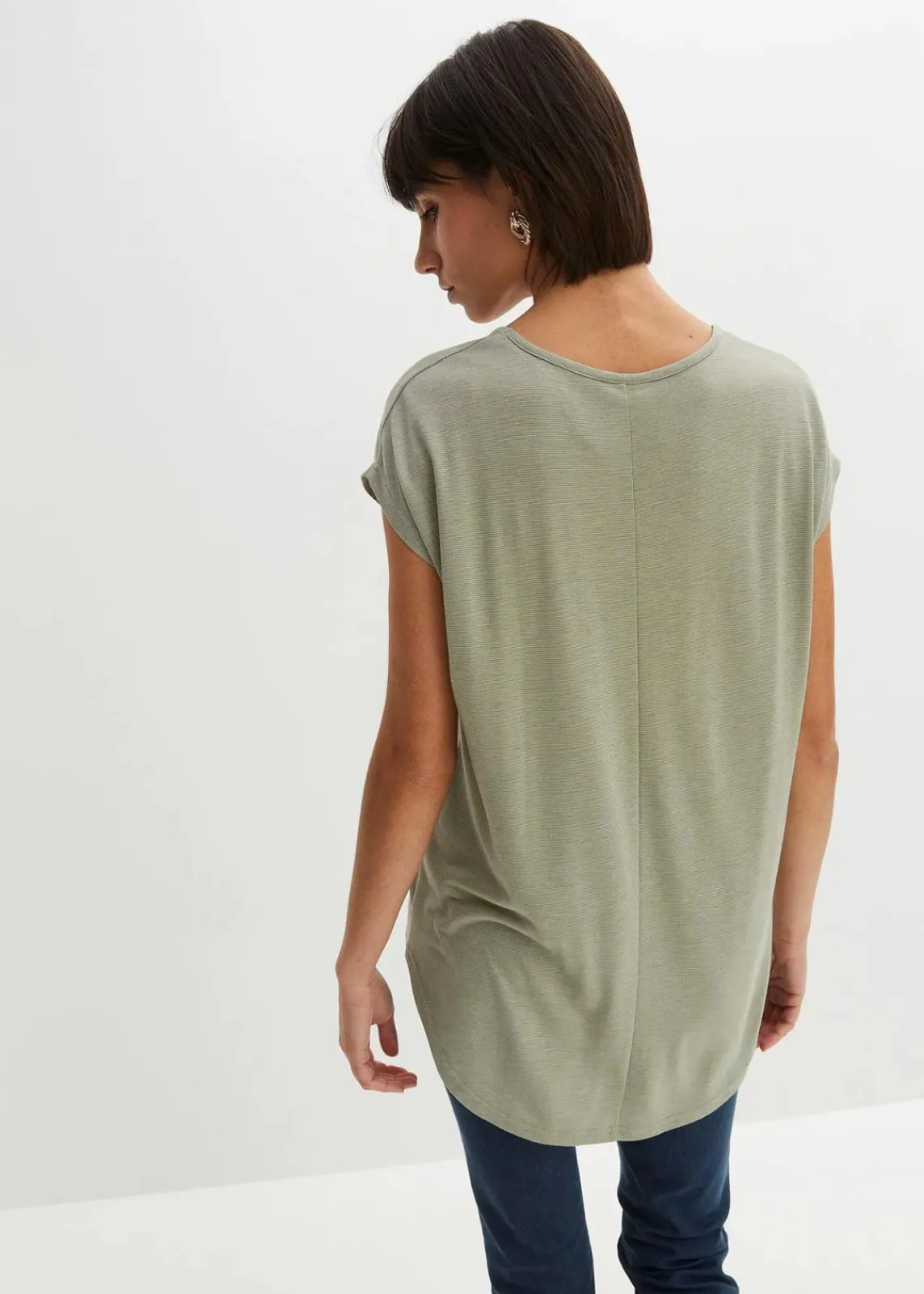 bonprix Shirts & Tops^Longshirt aus Viskose-Mix seegras bedruckt