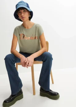 bonprix Shirts & Tops^Longshirt aus Viskose-Mix seegras bedruckt