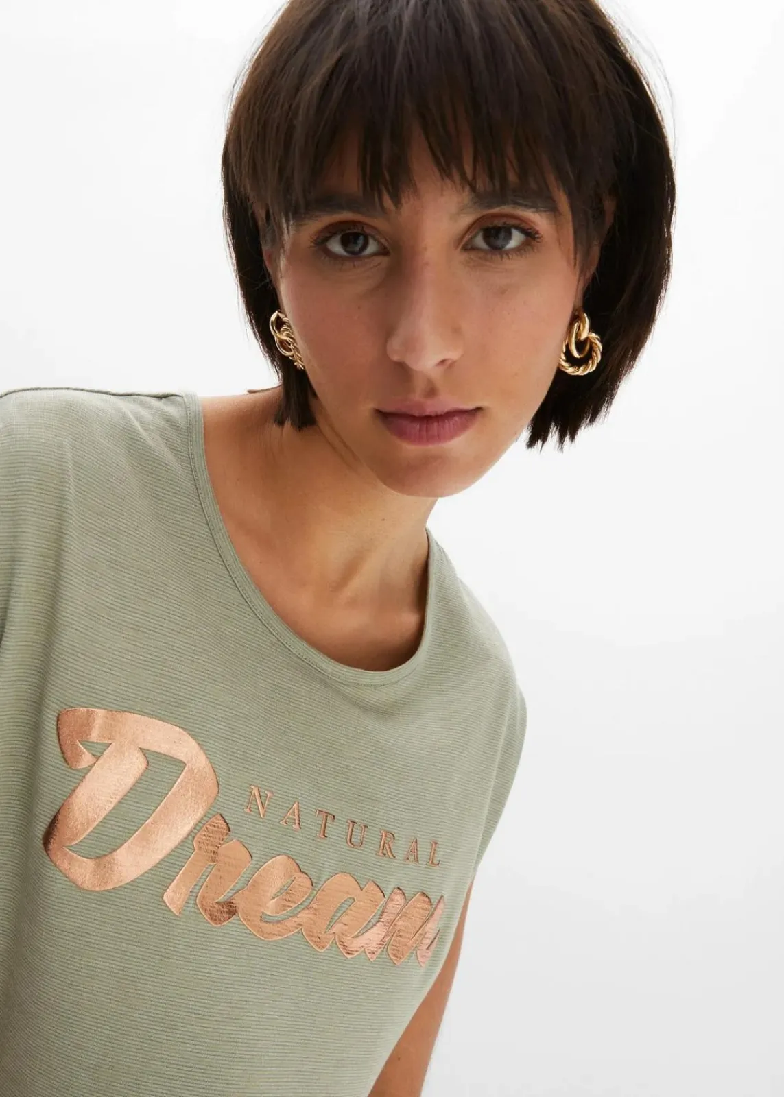 bonprix Shirts & Tops^Longshirt aus Viskose-Mix seegras bedruckt