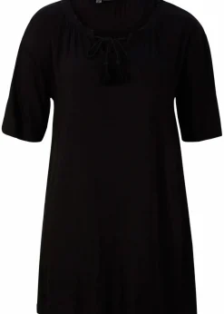 bonprix Nachhaltigere Materialien|Shirts & Tops^Longshirt aus Viskose-Mix schwarz